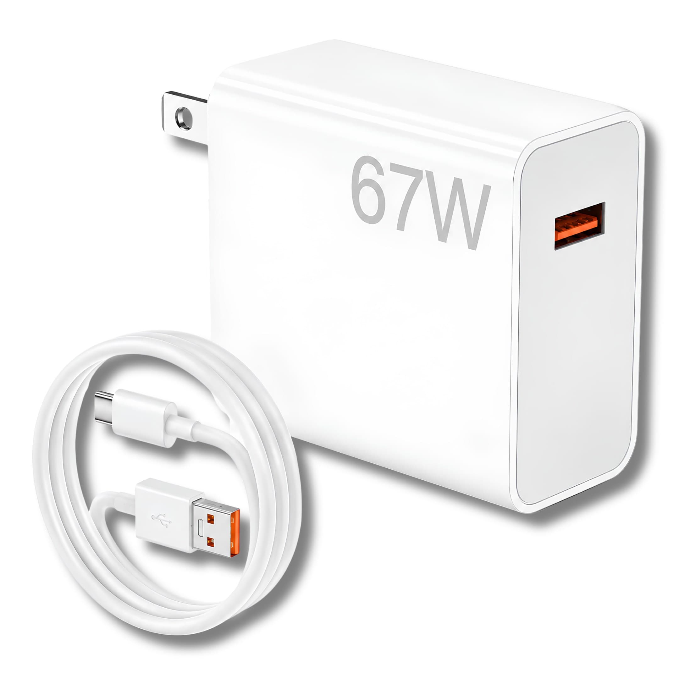 Cubo Cargador Para Celular Xiaomi De 67W Con Puerto USB-A 1.1