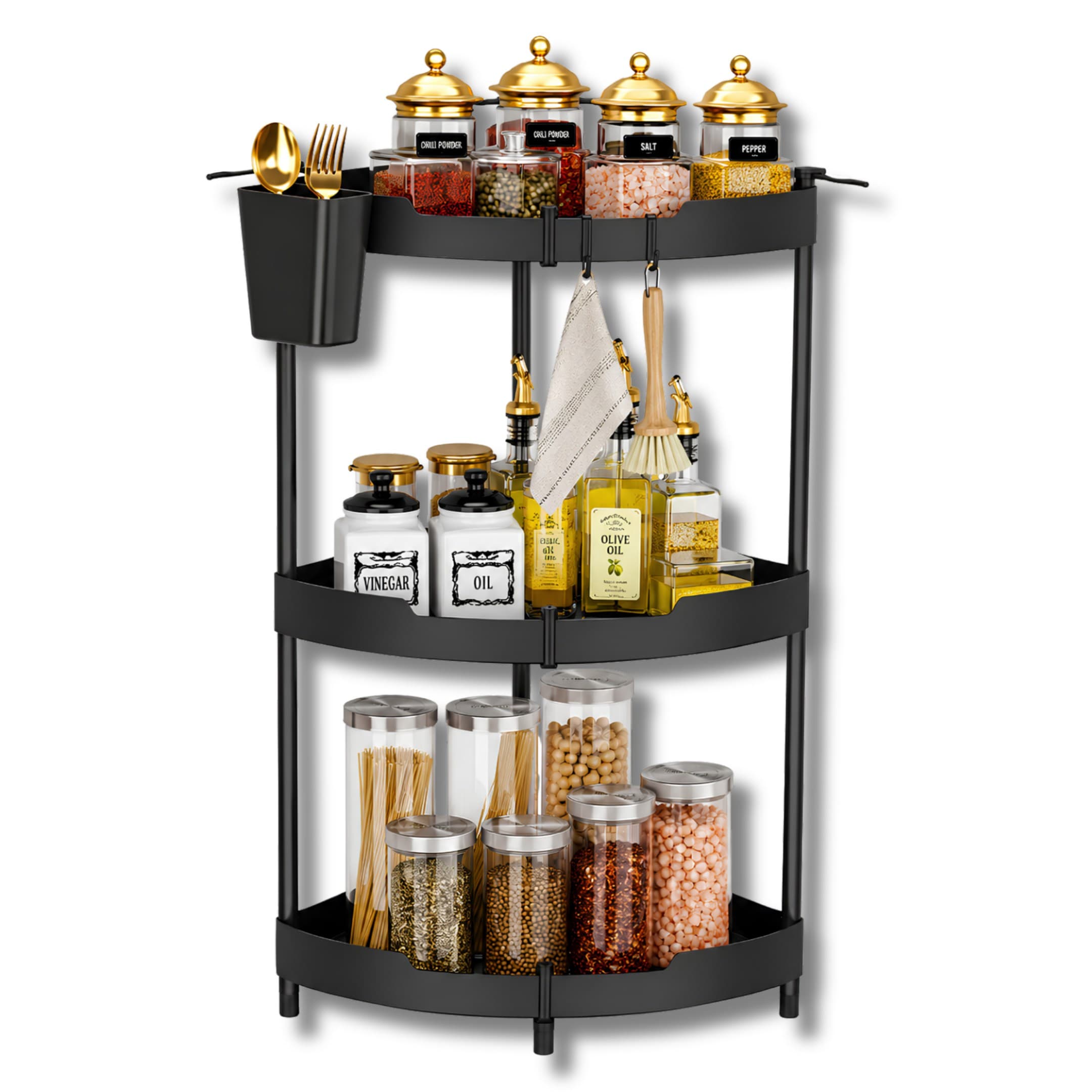 Organizador Multiusos 3 Niveles Con Ruedas Metálico Carrito Auxiliar
