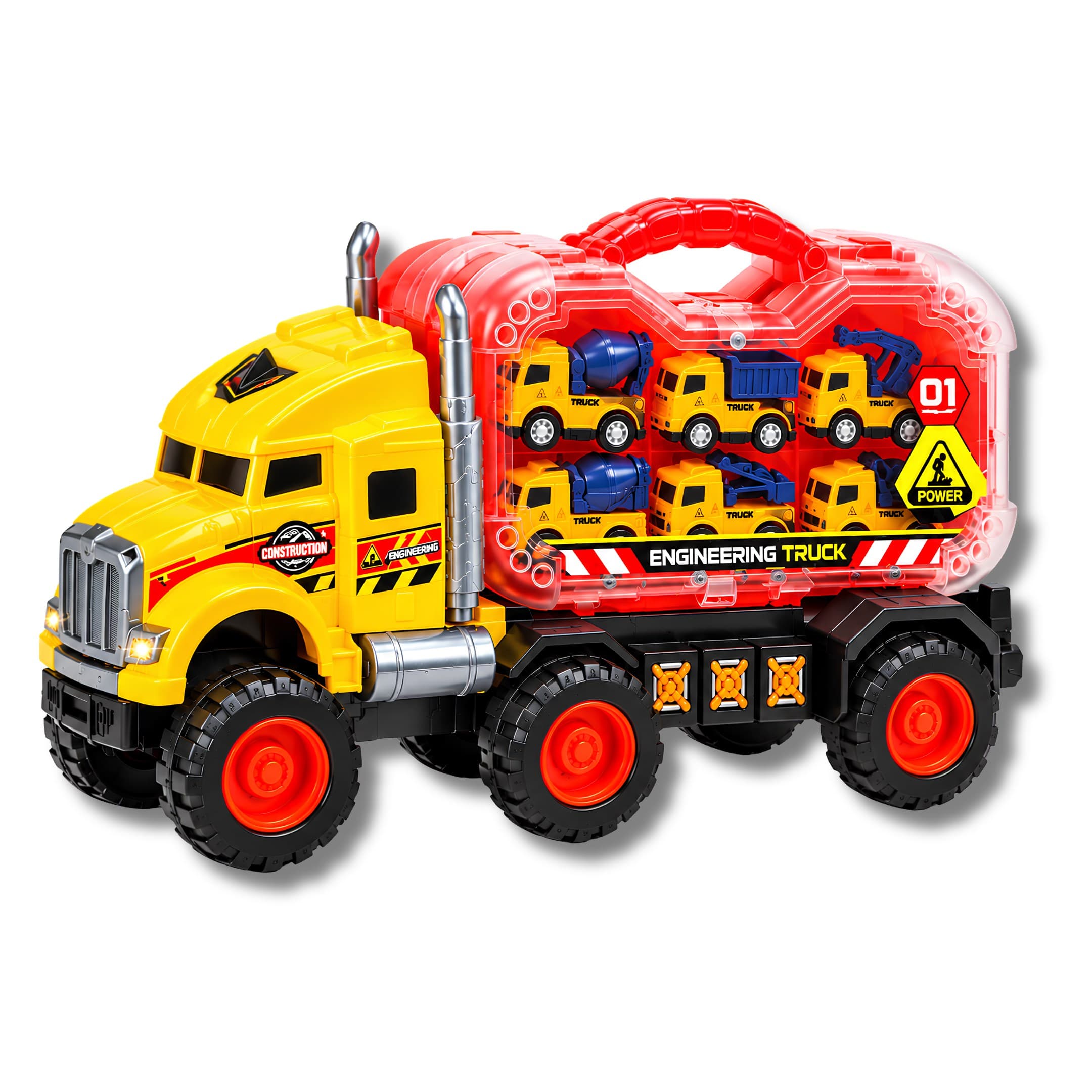 Camion Transportador De Construccion Con Vehiculos 919-239 Set De Carga Maquinaria