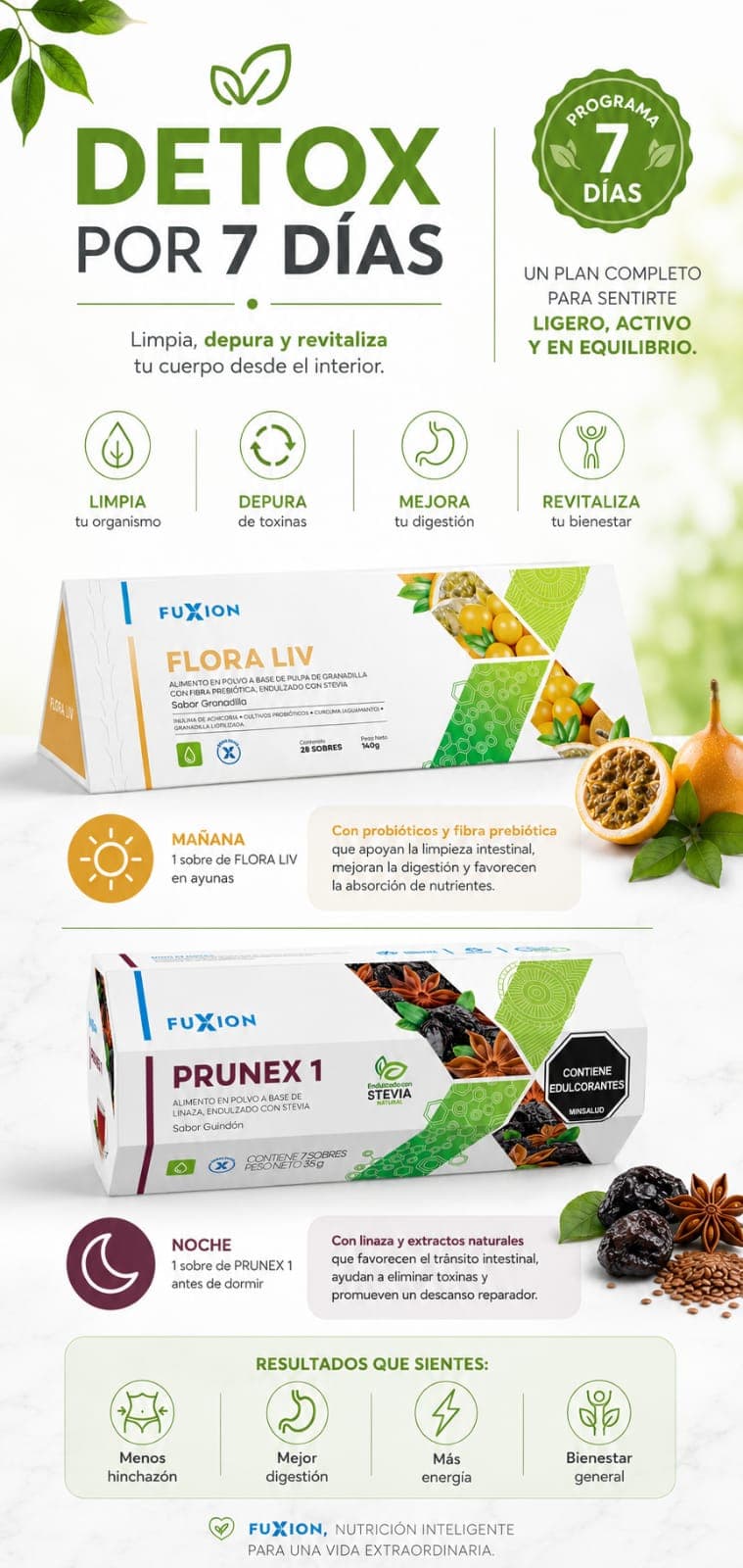 DETOX *7 DIAS FLORA LIV Y PRUNEX1 (*7SOBRES)