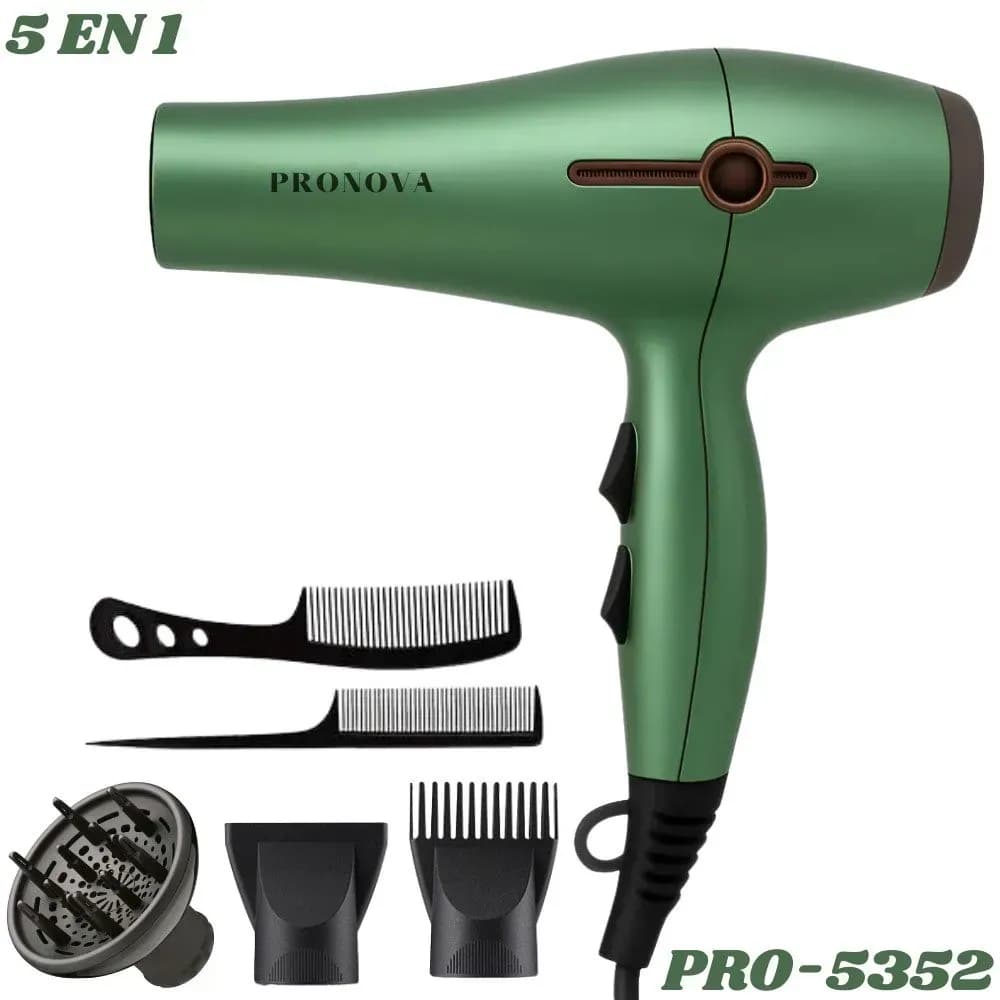 Secador Cabello Pronova Pro-5352 Profesional 5 En 1 Aguacate