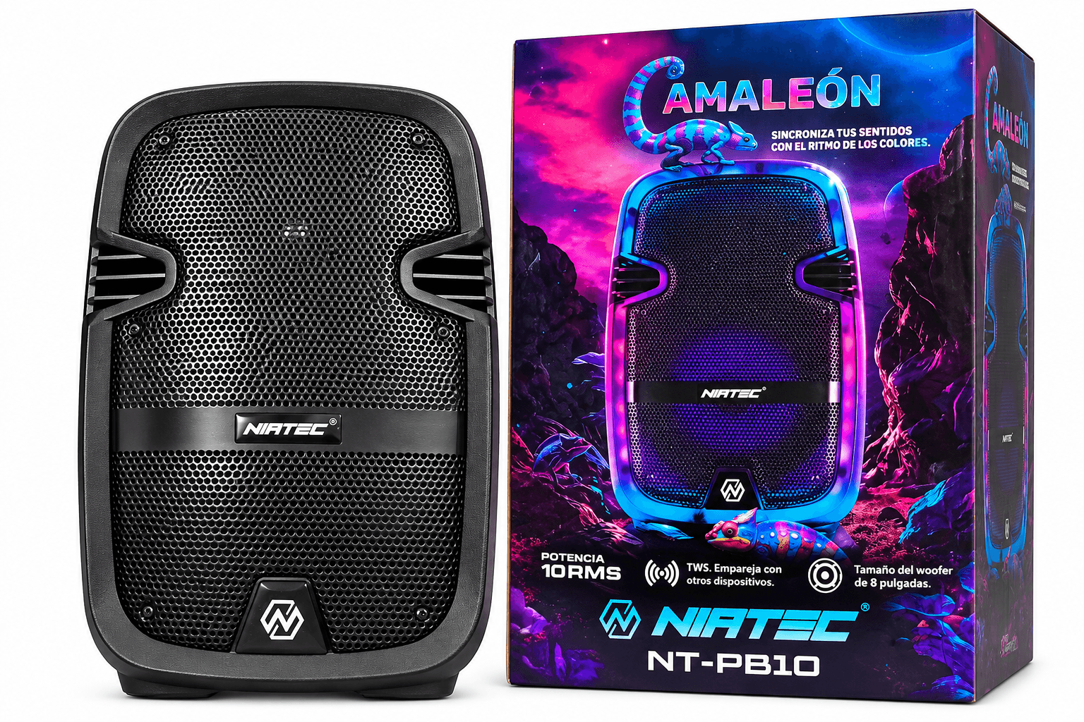 Parlante Bluetooth Niatec Camaleón NT-PB10 de 8 Pulgadas