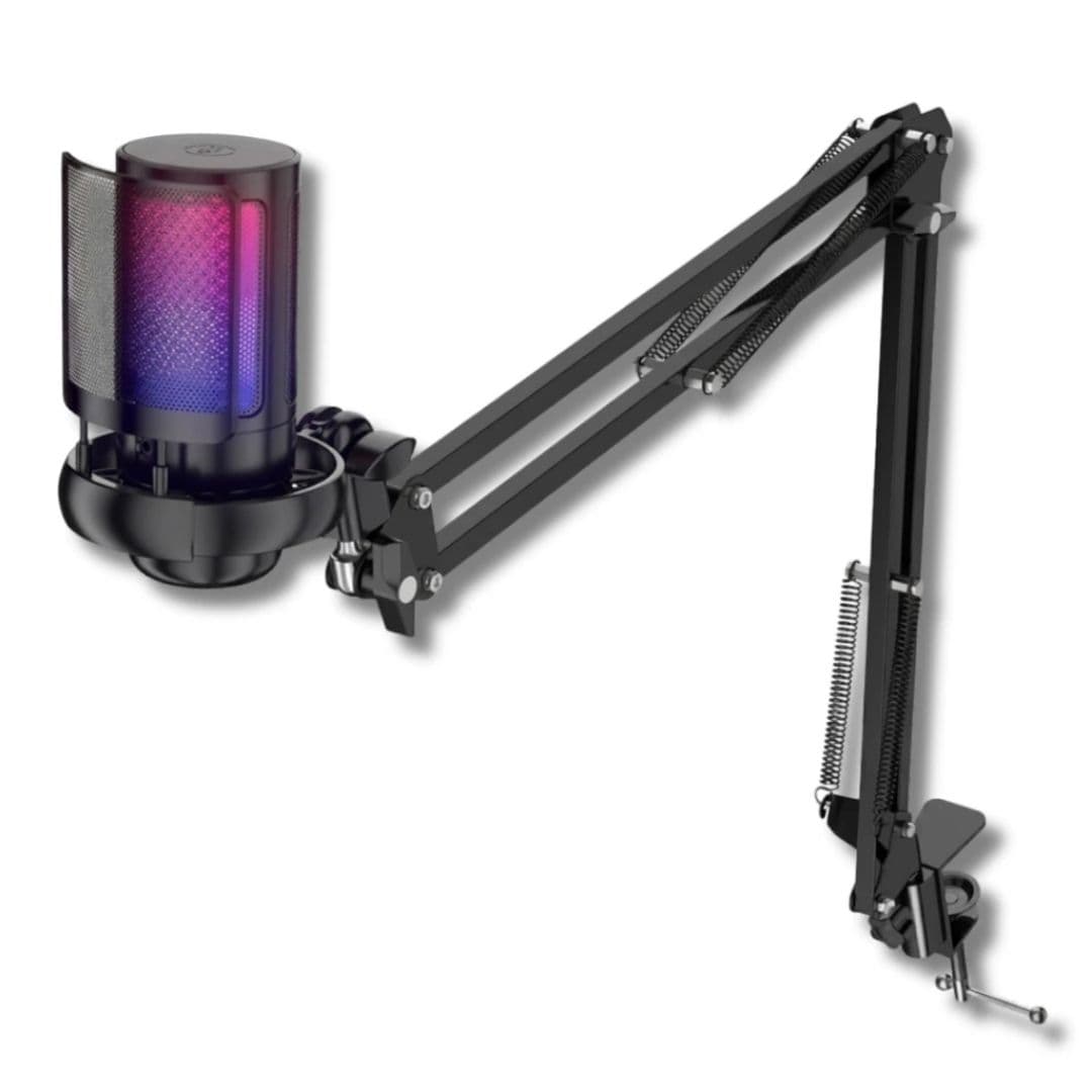 Micrófono Gamer USB Con Botón De Silencio Y Luces RGB T10
