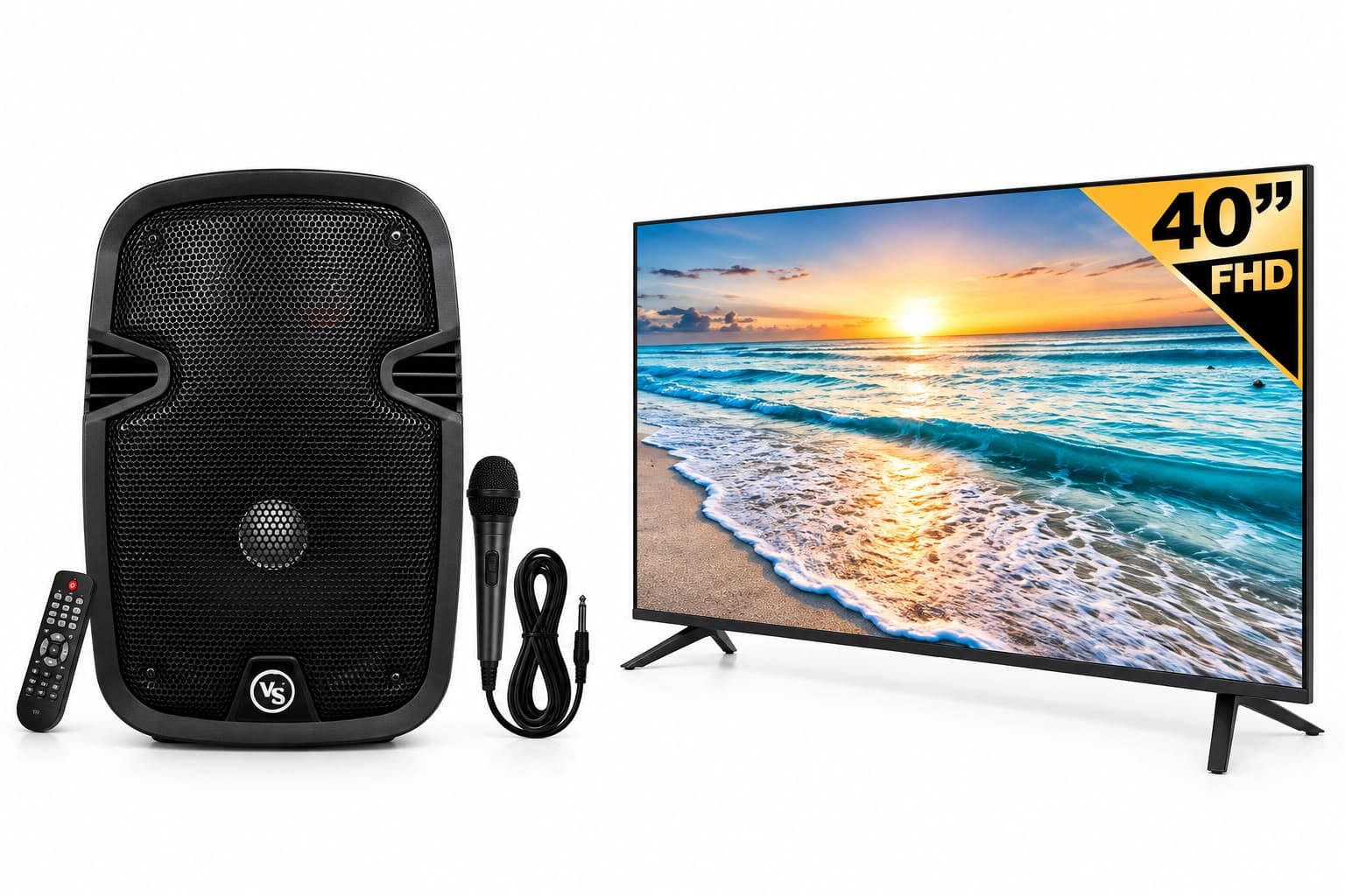 TELEVISOR FLY 40´ SMART TV+ CABINA DE SONIDO SONIVOX 8 PULGADAS