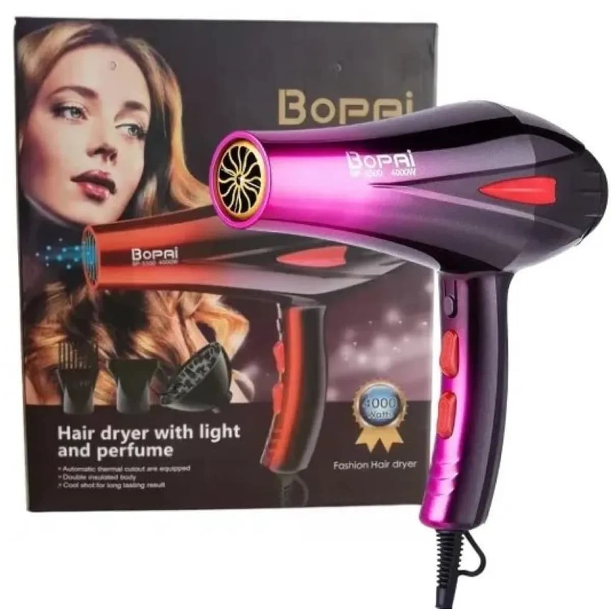 Secador De Cabello Bopai Difusor Bp 5500