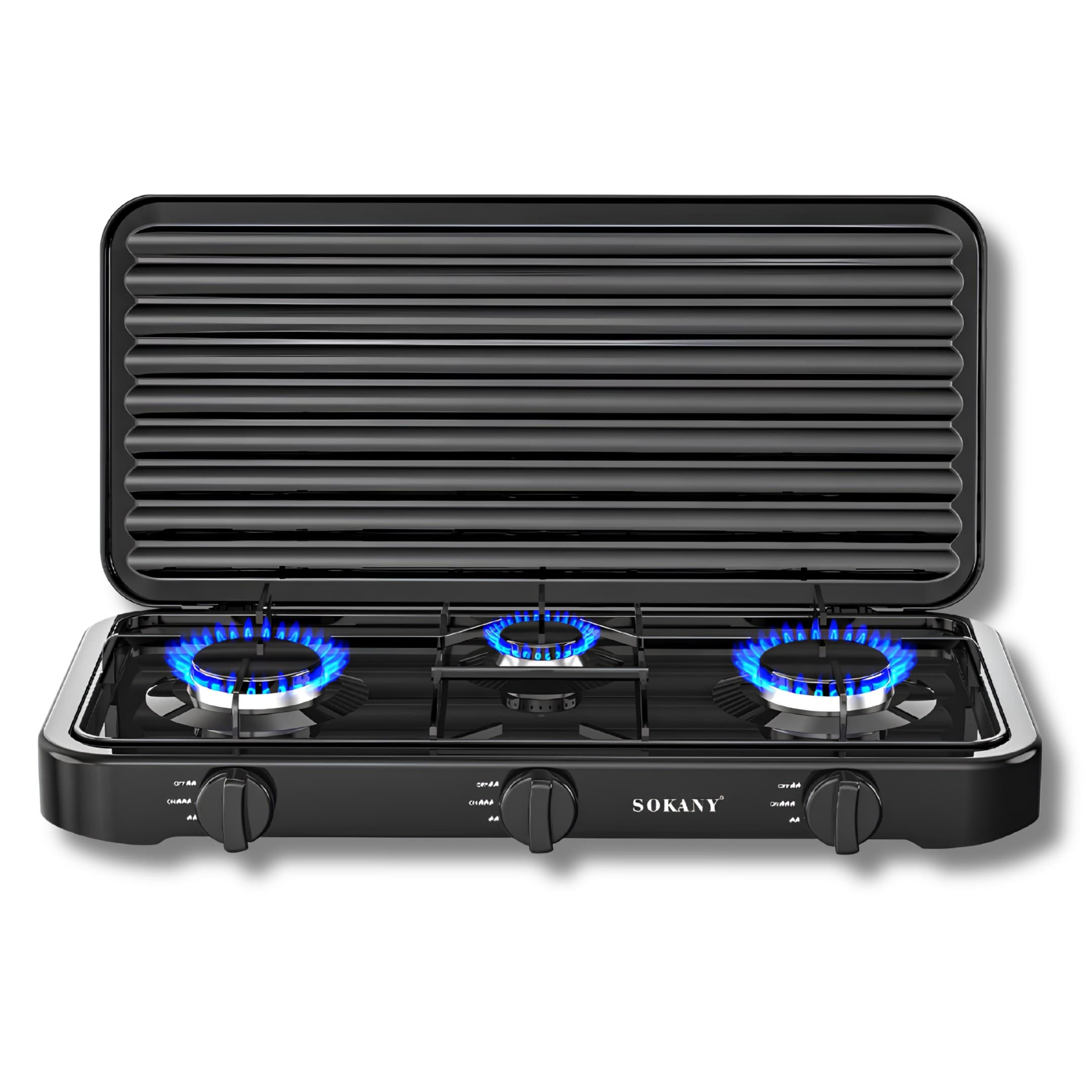 Estufa De Mesa A Gas 3 Puestos Sokany SK-6003 Hornilla Triple SK-6003 Hornilla Triple De Mesa