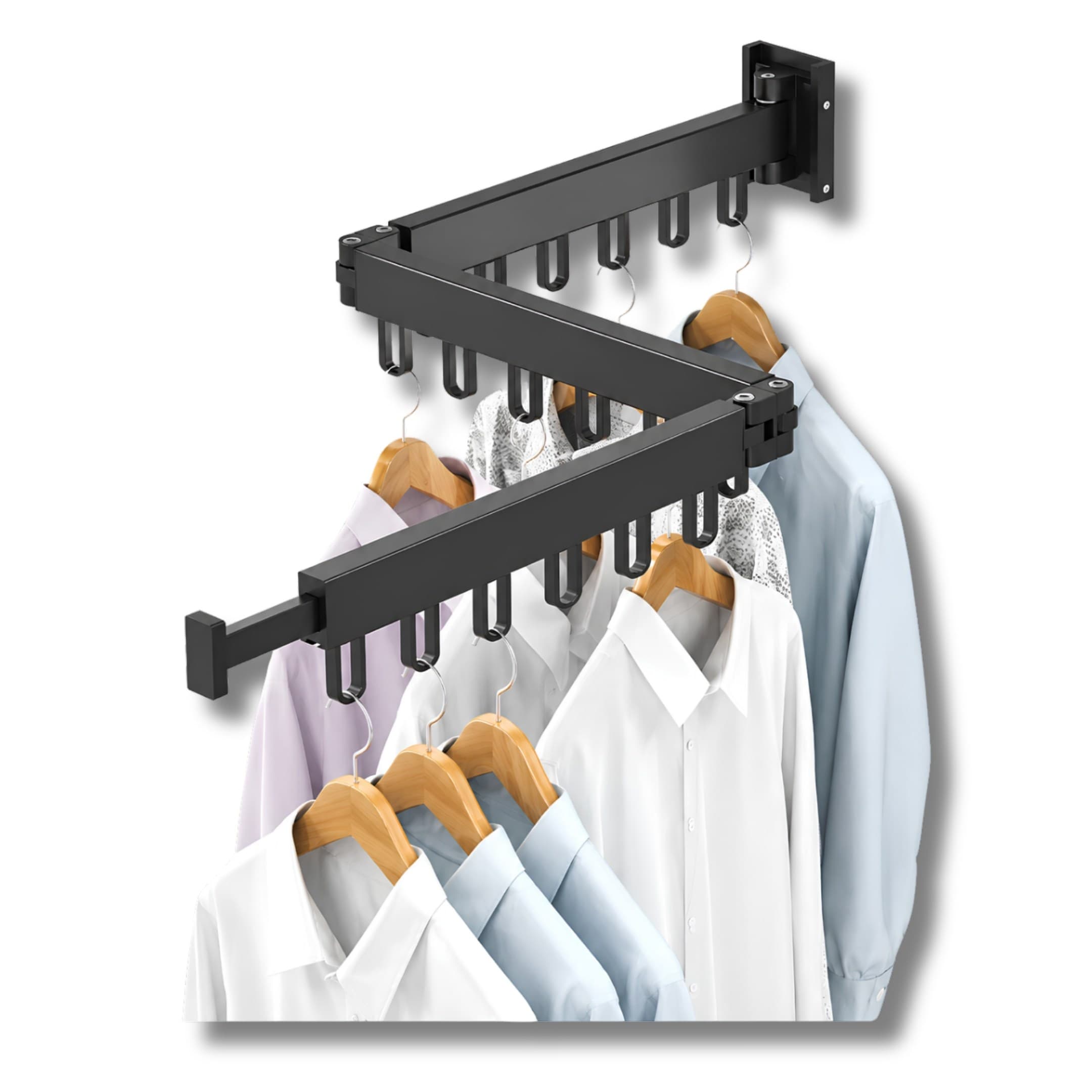 Colgador De Ropa Plegable Aluminio Negro Para Hogar Y Lavanderia Tendedero