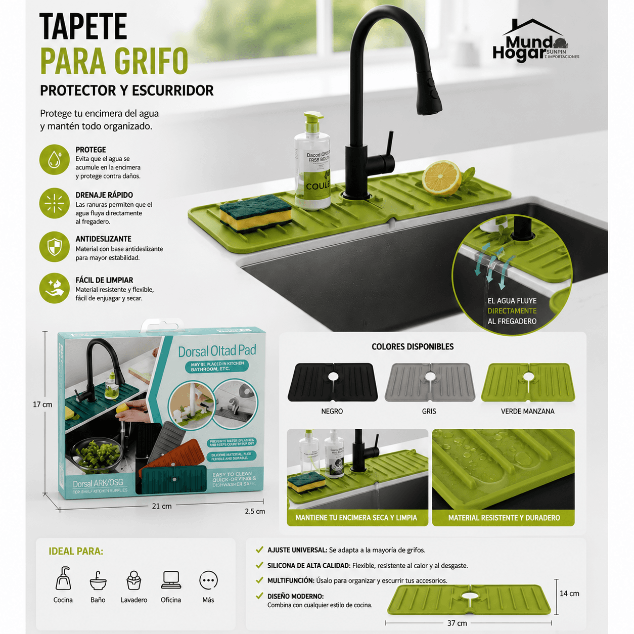 Tapete Protector Para Grifo En Silicona