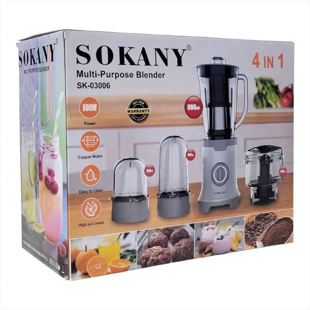 Maquina Licuadora Multiusos 4 En 1 Sk 03006 800W Sokany