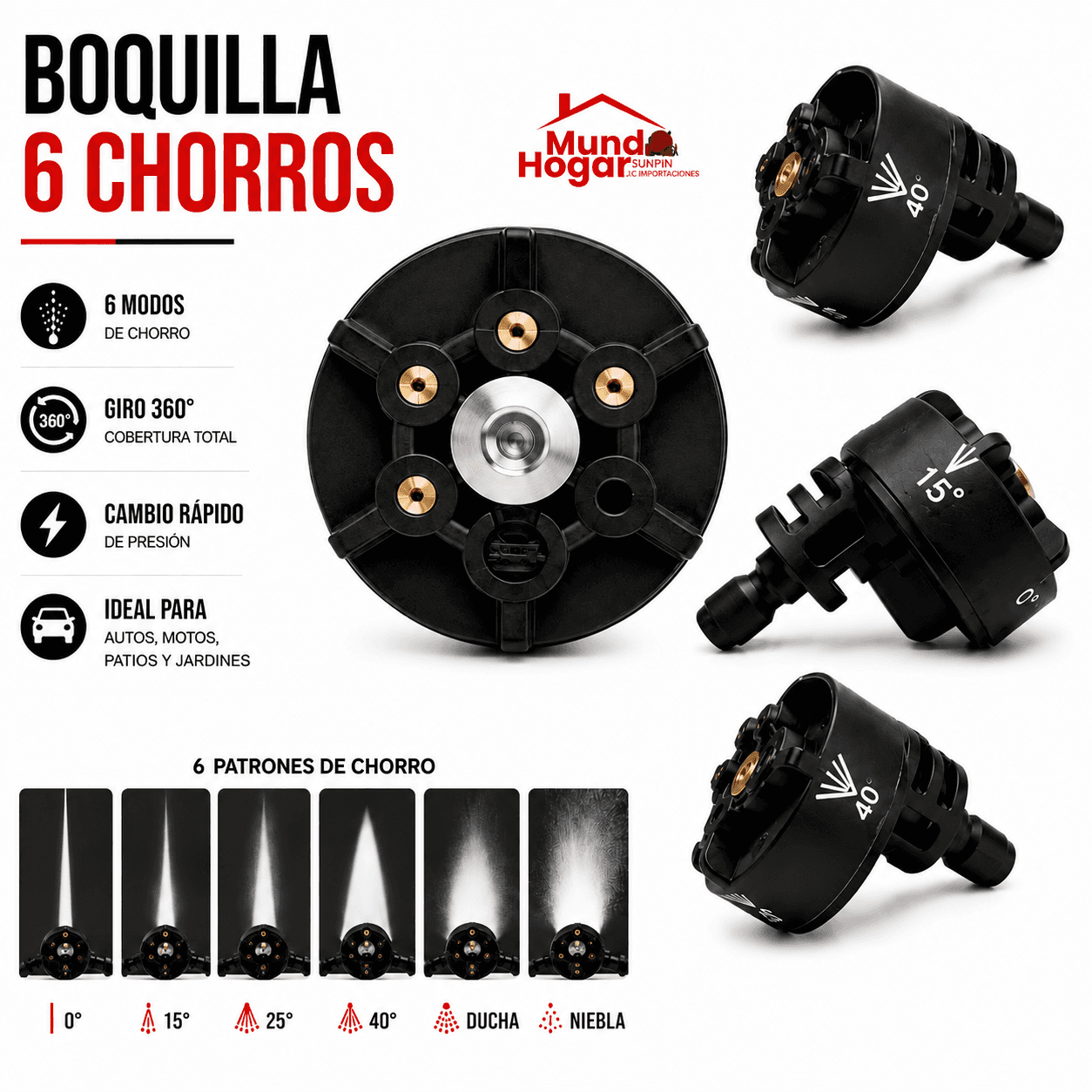 Boquilla De Hidrolavadora 6 Chorros
